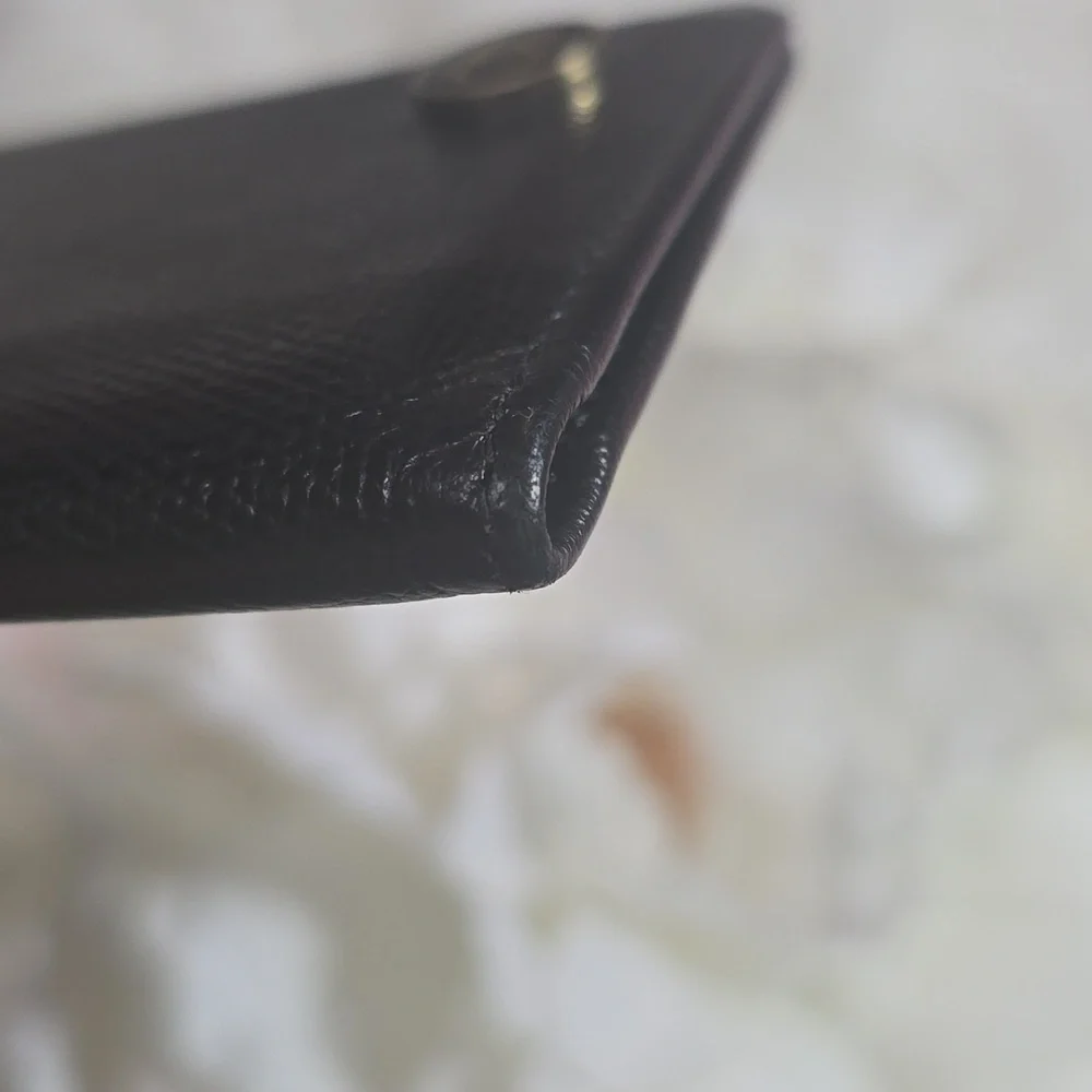 Chanel Card Holder In Black Leather